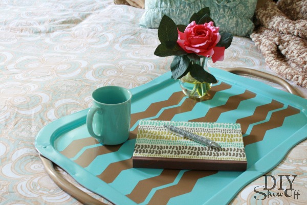 chevron serving tray makeover