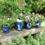 house number flower pots