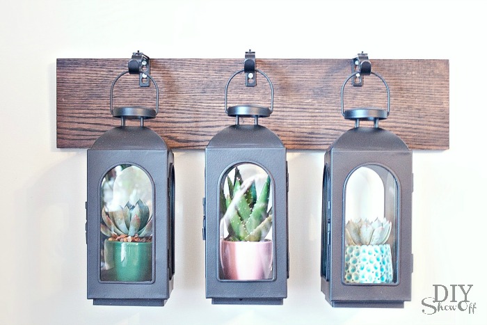 DIYShowOff Wall Mounted Lantern Hanger Greenhouse tutorial at diyshowoff.com