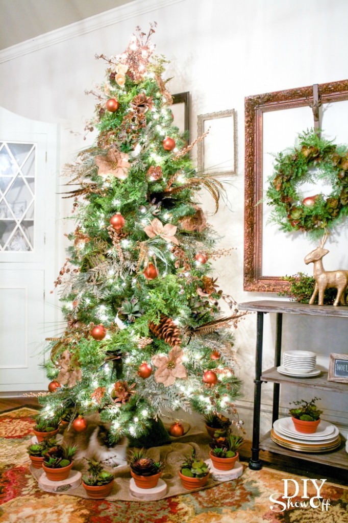 Succulents & Spruce Christmas Tree @diyshowoff - #michaelsmaker dream tree challenge