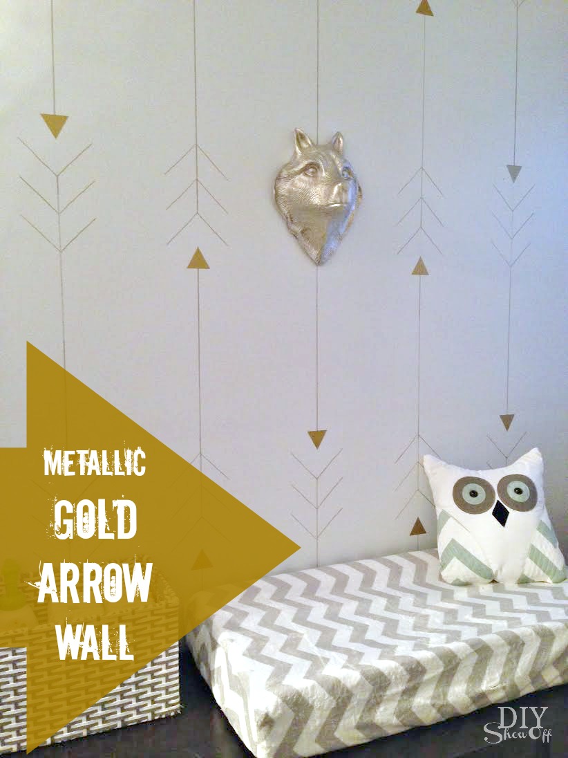 metallic gold arrow wall at diyshowoff.com