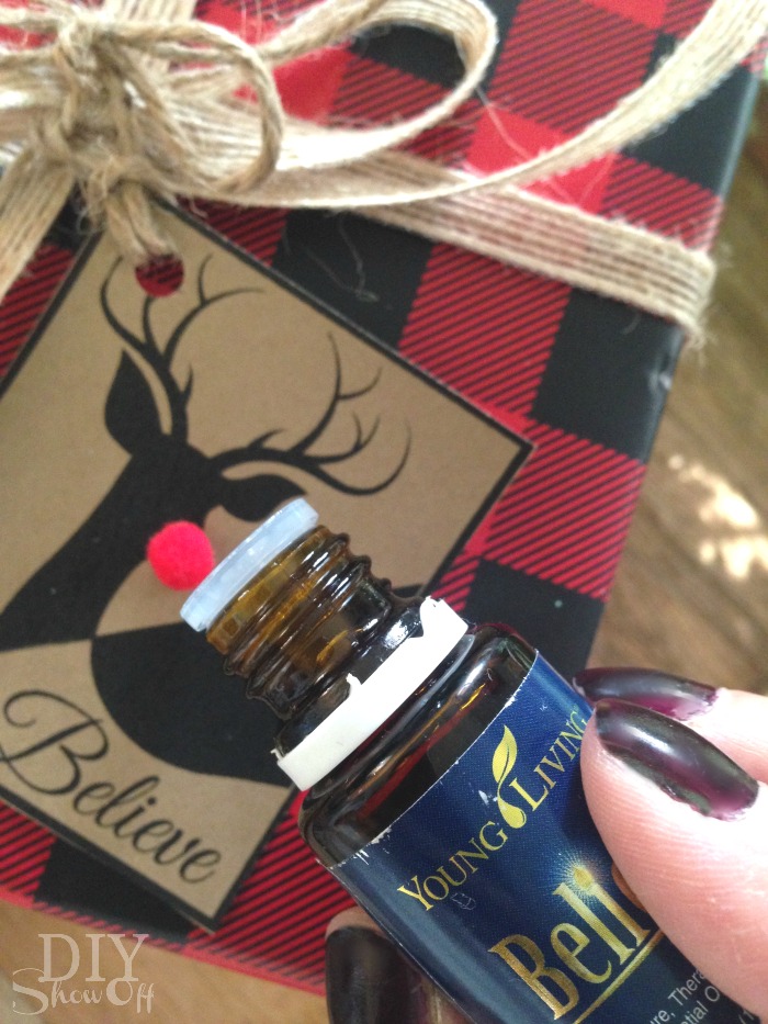 Believe essential oil holiday gift tag @diyshowoff