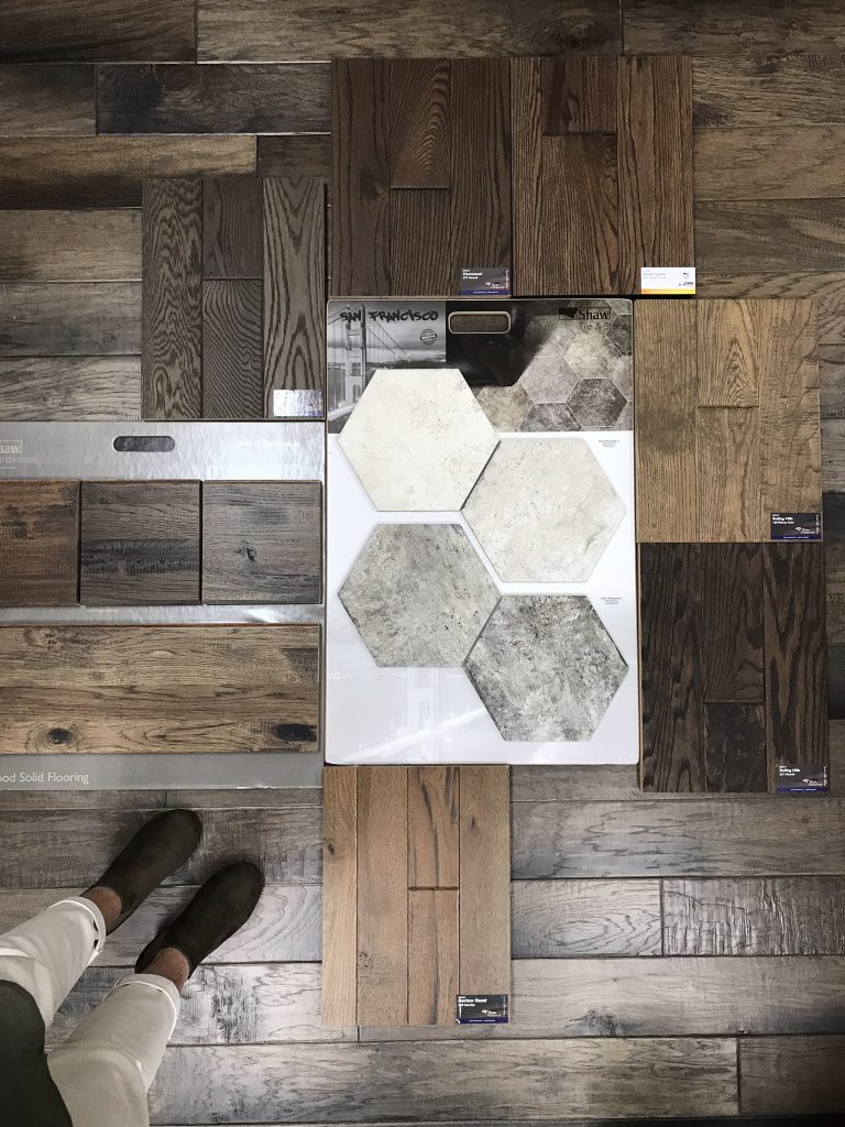 Bathroom Makeover - Shaw Floors hexagon porcelain tile SanFrancisco @diyshowoff #helloredreno