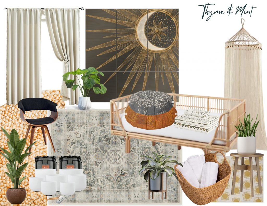 meditation room mood board