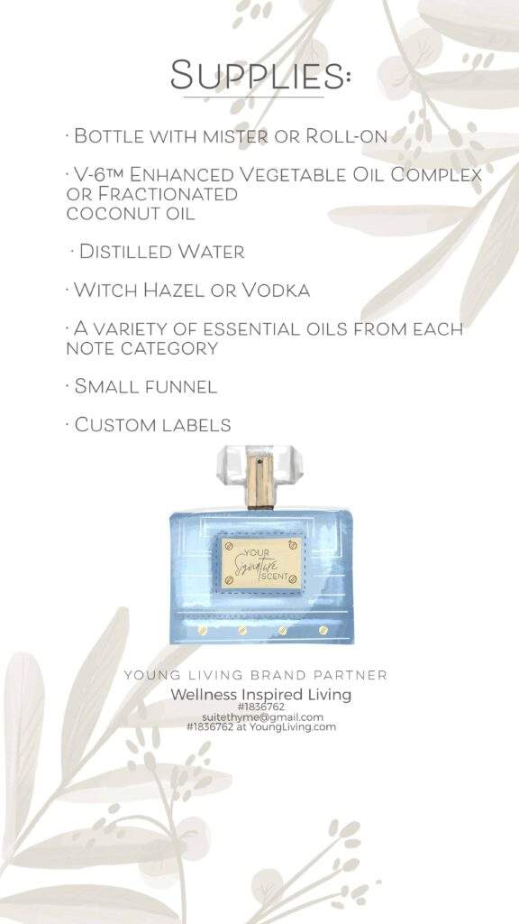 DIY essential oil perfume recipe using Young Living oils – DIY perfume supplies