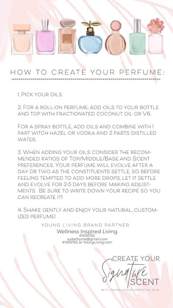 DIY essential oil perfume recipe using Young Living oils – how to create your own perfume